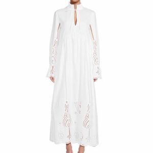 THE KOOPLES FR 2 US MEDIUM women’s The Vestíairé White Eyelet Maxi dress